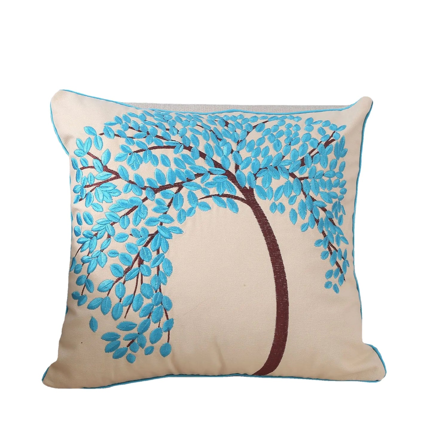Silk Embroidered Cotton Canvas Pillow for Sofa